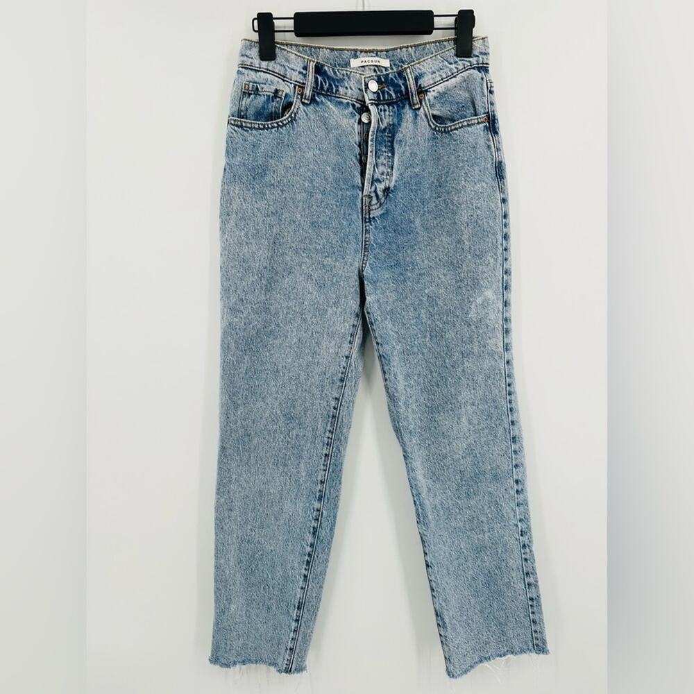 PacSun | Brenda Blue Acid Wash High-Rise Straight Jeans Size 27 - Picture 2 of 8